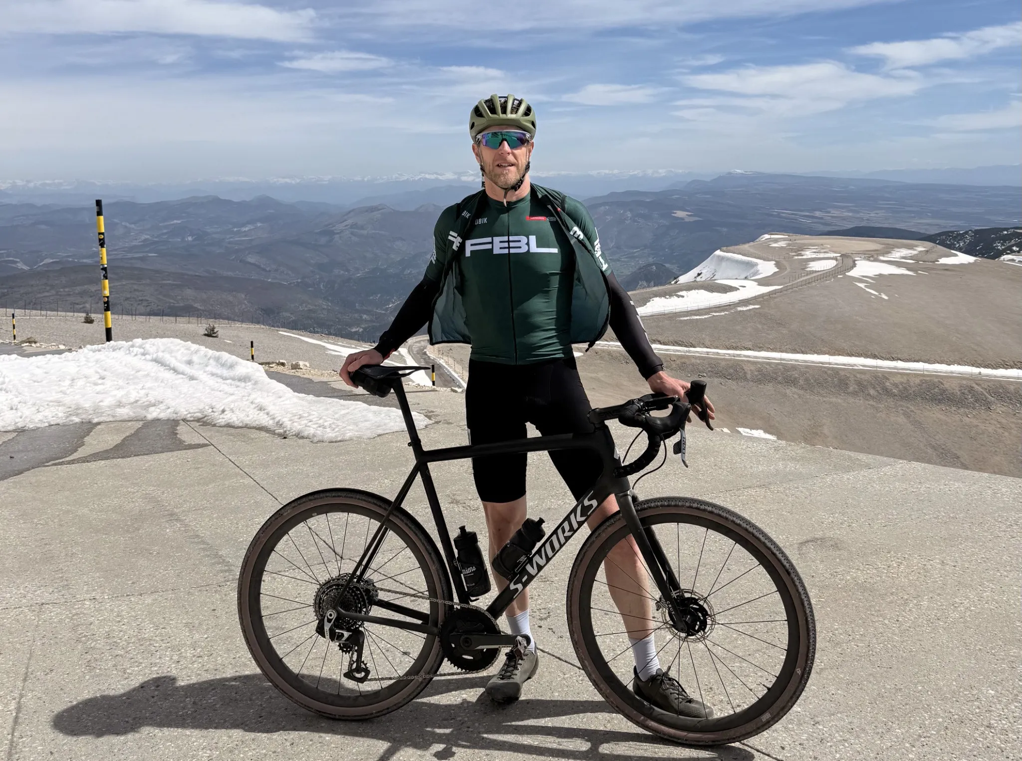 Henrik in his FBL jersey with his S-Works Crux on Mont Ventoux